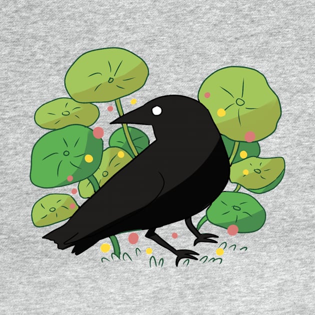 Crow and plants by Mayarart